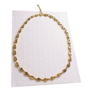 Gold Plated Puffed Anchor Chain Necklace